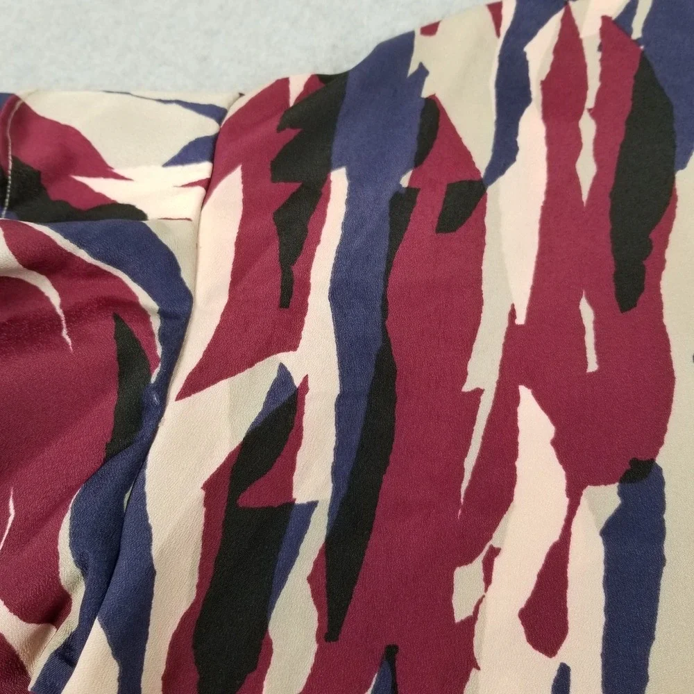 Madison Dress Women XL Multicolor Abstract Ruffle Short Sleeve Shift Casual Work
